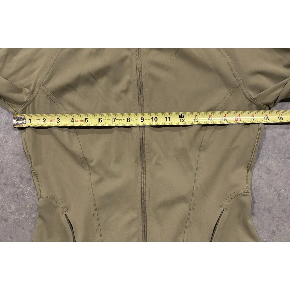 Lululemon InStill Jacket Nulu 10 Olive Green Nylon Blend Full Zip